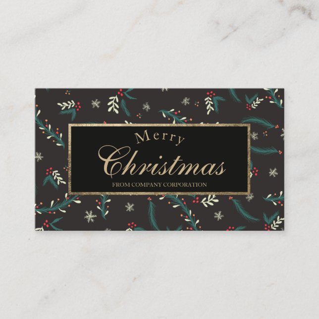 Goldtypografie Weihnachtswunsch des Unternehmens Visitenkarte (Vorderseite)