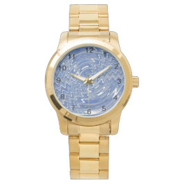 Golduhr der Frauen mit blauem psychedelischem Must Armbanduhr