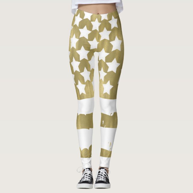 GoldUS Flagge USA-Flagge abstrakt Leggings (Vorderseite)