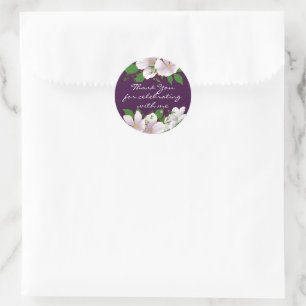 Goldverkleidung mit Blumen Lila Runder Aufkleber