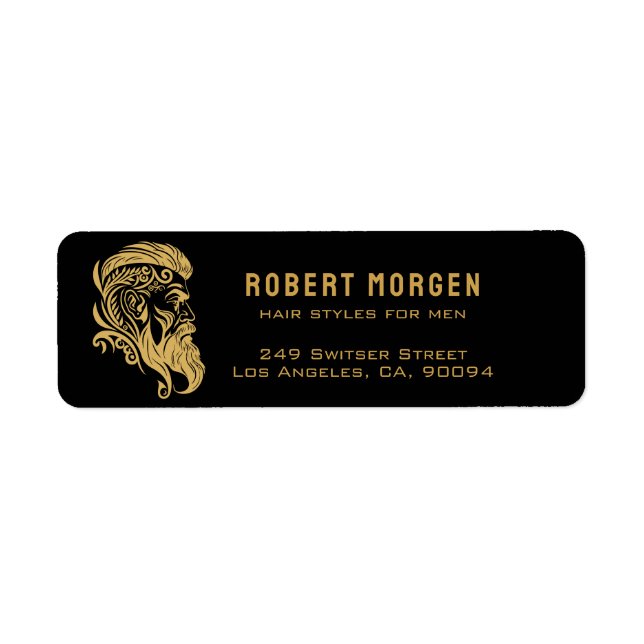 Goldverzierungen Haarschnitt für Männer Logo auf S (Vorne)
