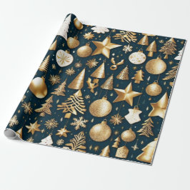 Goldverzierungen in schwarzer Farbdekoration Wrapp Geschenkpapier