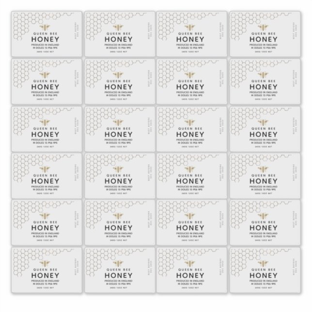 Goldwabenkabel Transparentes Honigbienenlabel 8cmx Aufkleber (Vorderseite)