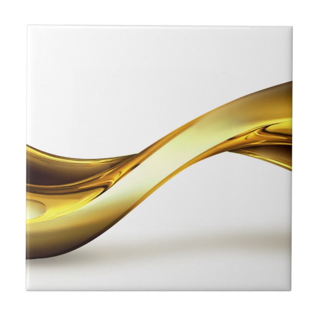 Goldwache auf Weiß Hübsch Fliese (Vorderseite)