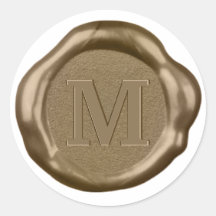 Goldwachs-Siegel-Aufkleber-Monogramm