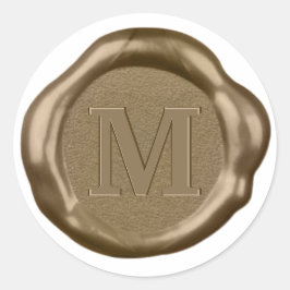 Goldwachs-Siegel-Aufkleber-Monogramm Runder Aufkleber