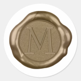 Goldwachs-Siegel-Aufkleber-Monogramm Runder Aufkleber