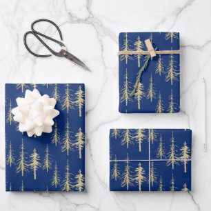 Goldwald knarrend, spruce spruce Tree Forest Geschenkpapier Set