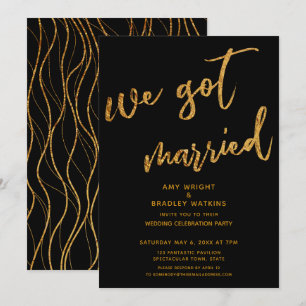 Goldwaves Wir Got Verheiratete Schwarze Hochzeit E Einladung