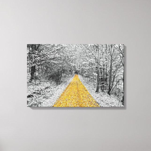 Goldweg Winterlandschaft gepackte Leinwand (Vorderseite)