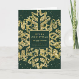 Goldweihnachtlicher Glitzer Snowflake Corporate Gr Feiertagskarte
