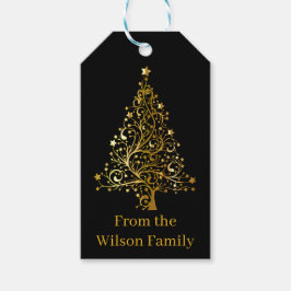 Goldweihnachtsbaum Geschenkanhänger