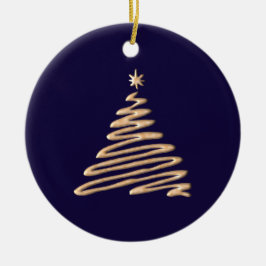 Goldweihnachtsbaum Keramik Ornament