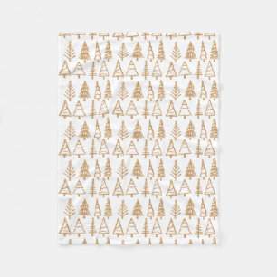 Goldweihnachtsbaum-Muster-Girly Chic Fleecedecke