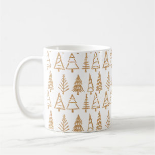 Goldweihnachtsbaum-Muster-moderner Girly Feiertag Kaffeetasse