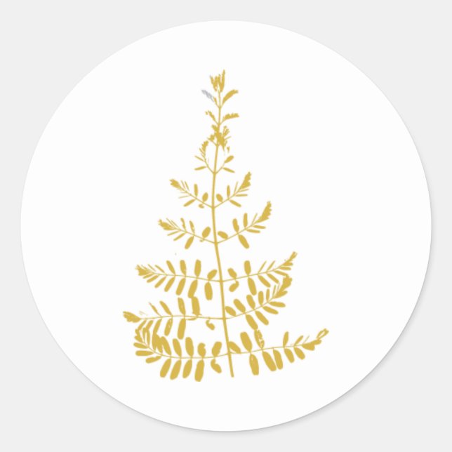 Goldweihnachtsbaum Runder Aufkleber (Vorderseite)
