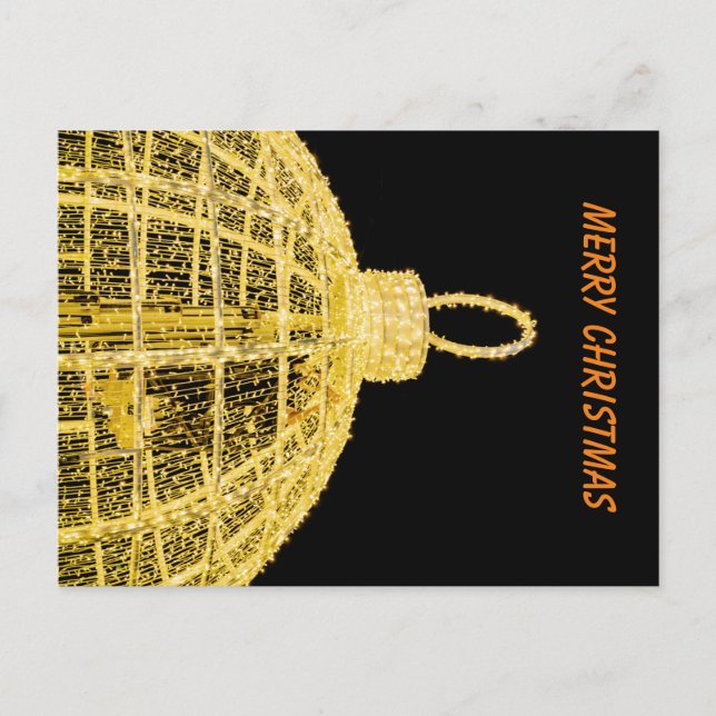 Goldweihnachtsdekoration Postkarte (Vorderseite)
