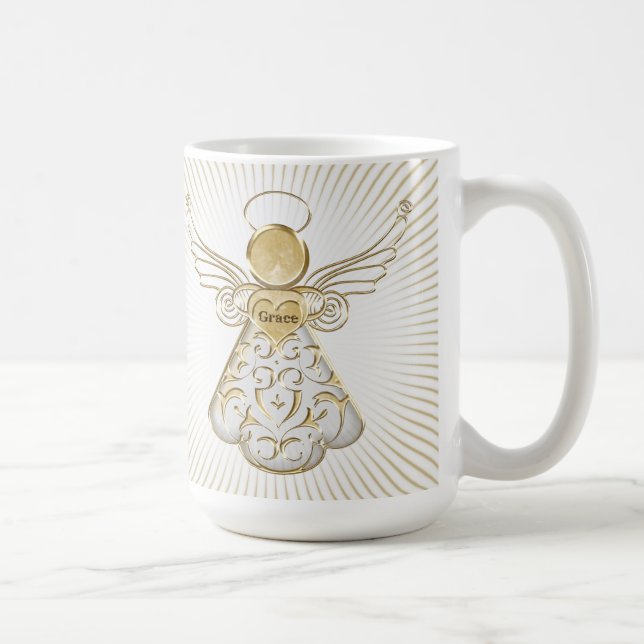 Goldweihnachtsengel von AnmutSunrays Kaffeetasse (Rechts)