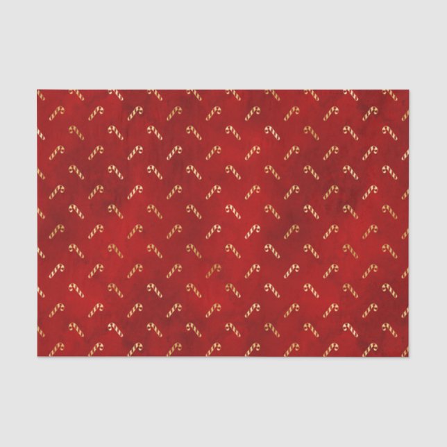 Goldweihnachtskaninchen auf Rot Seidenpapier (Vorderseite)