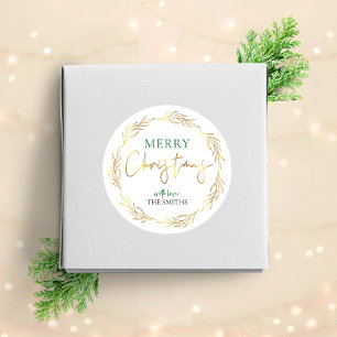 Goldweihnachtsnamen Runder Aufkleber