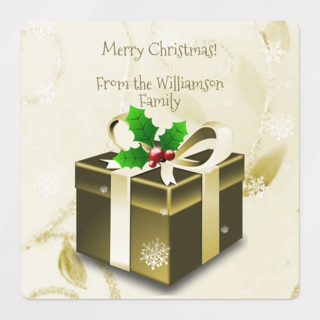 Goldweihnachtsschild Etiketten (Design 3)