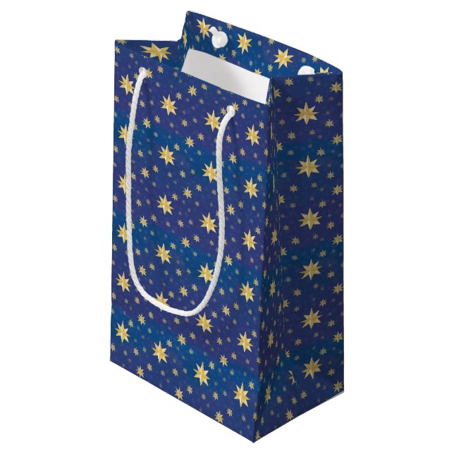 Goldweihnachtstage auf Blue Kleine Geschenktüte (Vorderseite Schrägansicht)