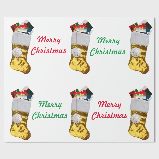 Goldweihnachtszettel für Strümpfe Geschenkpapier (Flach)