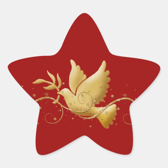 Goldweihnachttaube christlicher Veranstaltungsstil Stern-Aufkleber (Vorderseite)