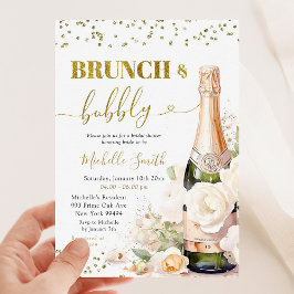 Goldweinbrunch und Bubbly-Brautparty Einladung