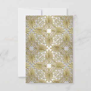 Goldweiße Art-Déco-Damask UAWG 2 RSVP Karte