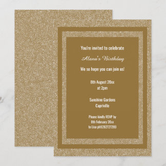 Goldweiße Bronze Moderne Geburtszeitschrift Custom Einladung