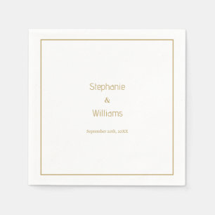 Goldweiße einfache Hochzeit Elegante Serviette