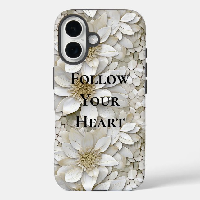 Goldweiße Lotus-Blume iPhone 16 Hülle (Rückseite)