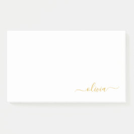 Goldweiße, moderne Script-Girl-Monogramm-Bezeichnu Post-it Klebezettel
