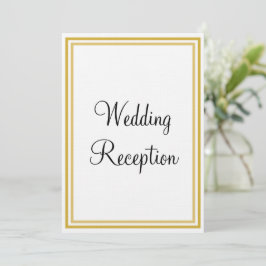 Goldweiße Monogramm-Hochzeitsempfehlung Einladung