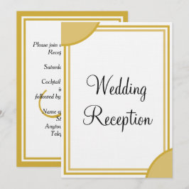 Goldweiße Monogramm-Hochzeitsempfehlung Einladung