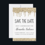 Goldweiße Sparkle Glitzer Süß 16 Save the Date Einladung<br><div class="desc">White and Gold Sparkle Driving Glitzer 16 . Geburtstag - 16 Girl's Birthday Party Save the Date Einladung. Diese Einladung eignet sich hervorragend für die elegante und moderne Sparkle Glitzer Sweet 16. Geburtstagsparty,  die im trendigen Stil feiern möchte.</div>