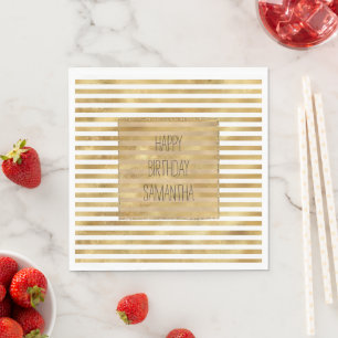 Goldweiße Streifen Serviette
