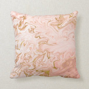 Goldweißer Marmorkorallenroter rosa Kissen