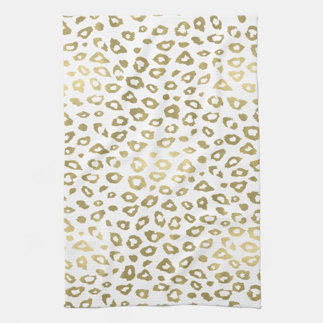 Goldweißer Ombre Leopard-Druck Küchentuch (Vertikal)