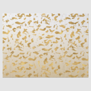 Goldweißer Ombre Tierdruck Seidenpapier
