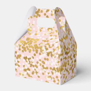 Goldweißer rosa Confetti Geschenkschachtel