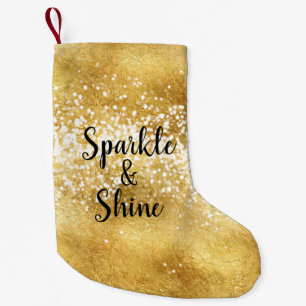 Goldweißer Schein-Glanz Kleiner Weihnachtsstrumpf