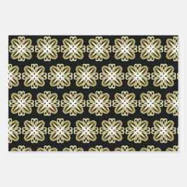 Goldweißes Design - individueller Hintergrund Geschenkpapier Set