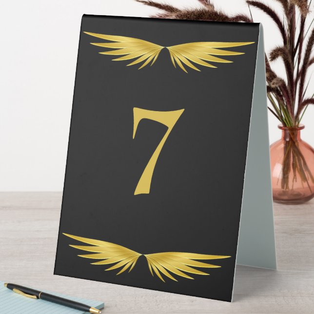 Goldwings, Black Post Wedding Tischaufsteller (In Situ (Tisch))