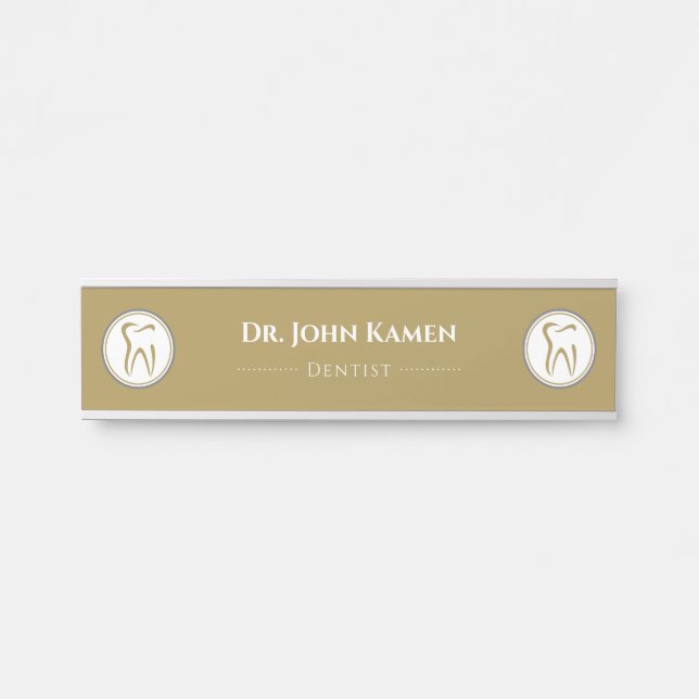 Goldzahnarzt | Zähne Türschild (Vorderseite )