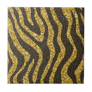 Goldzebradruck, Zebrahautmuster, Zebraart Fliese