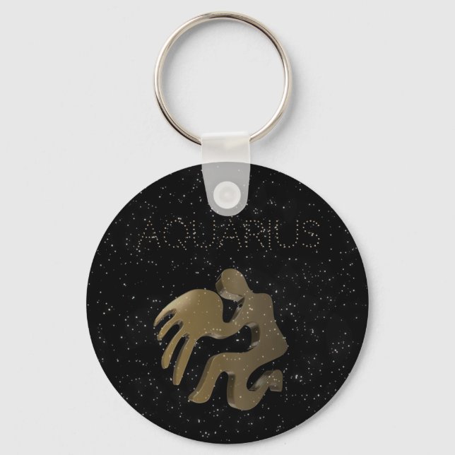 Goldzeichen Aquarius Schlüsselanhänger (Vorderseite)