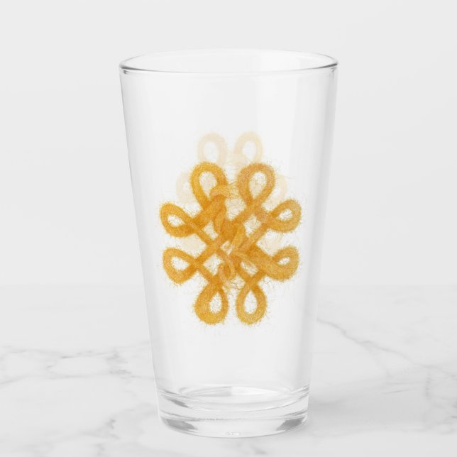 GOLDZELLTIK KNOT Pint Trinkglas Glas (Vorderseite)