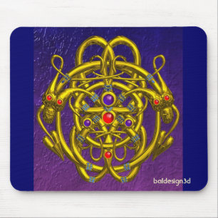 GOLDZELLTISCHE KNOTEN MIT ZWEI DRACHEN MOUSEPAD